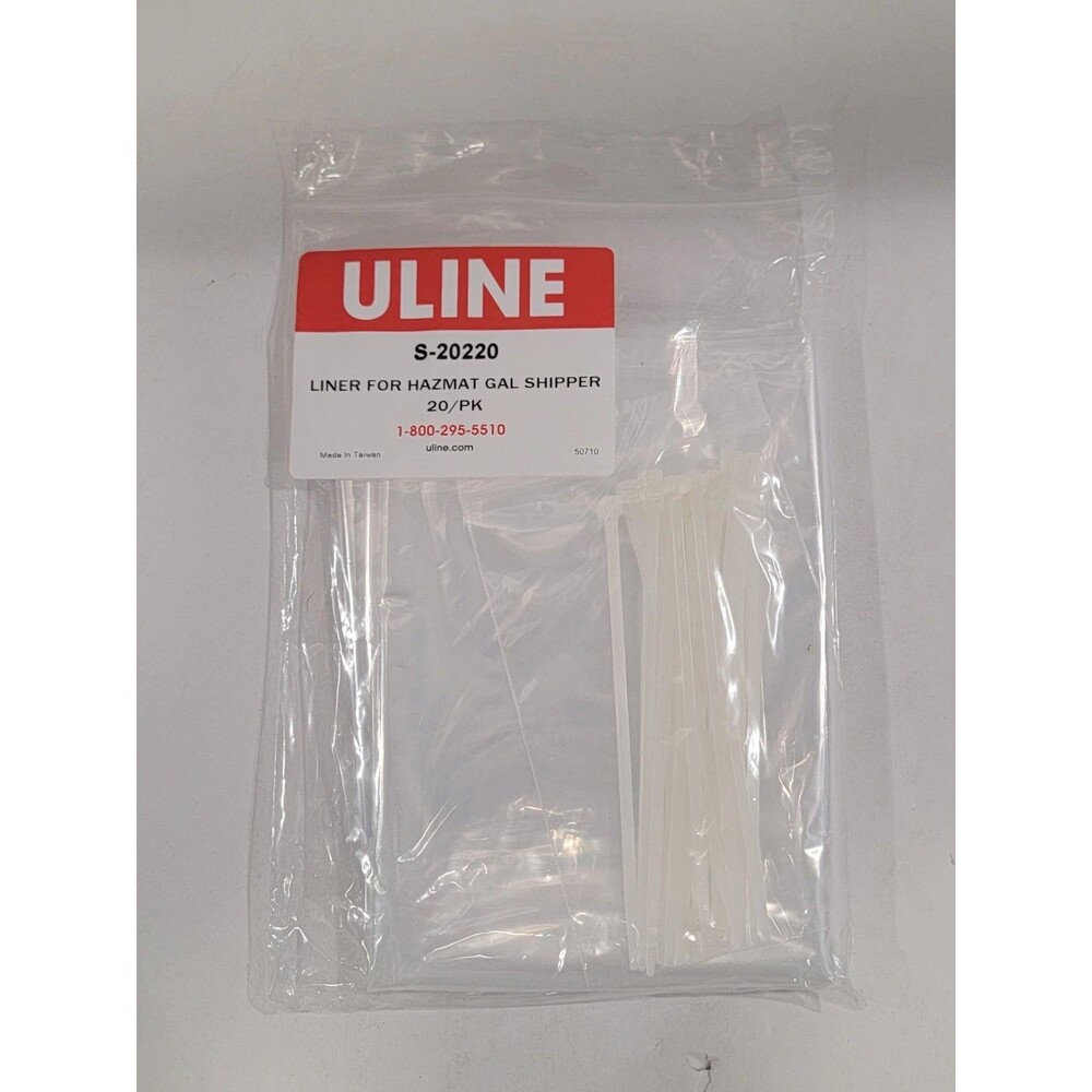 ULINE Gallon Disposable Bags 20/Pack 15" x 20" Product Packaging Clear Plastic